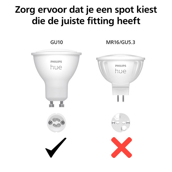 Philips Hue Starter Kit GU10 White en Color Ambiance 3 spots 1 dimmer en 1 bridge Philips HUE 123led